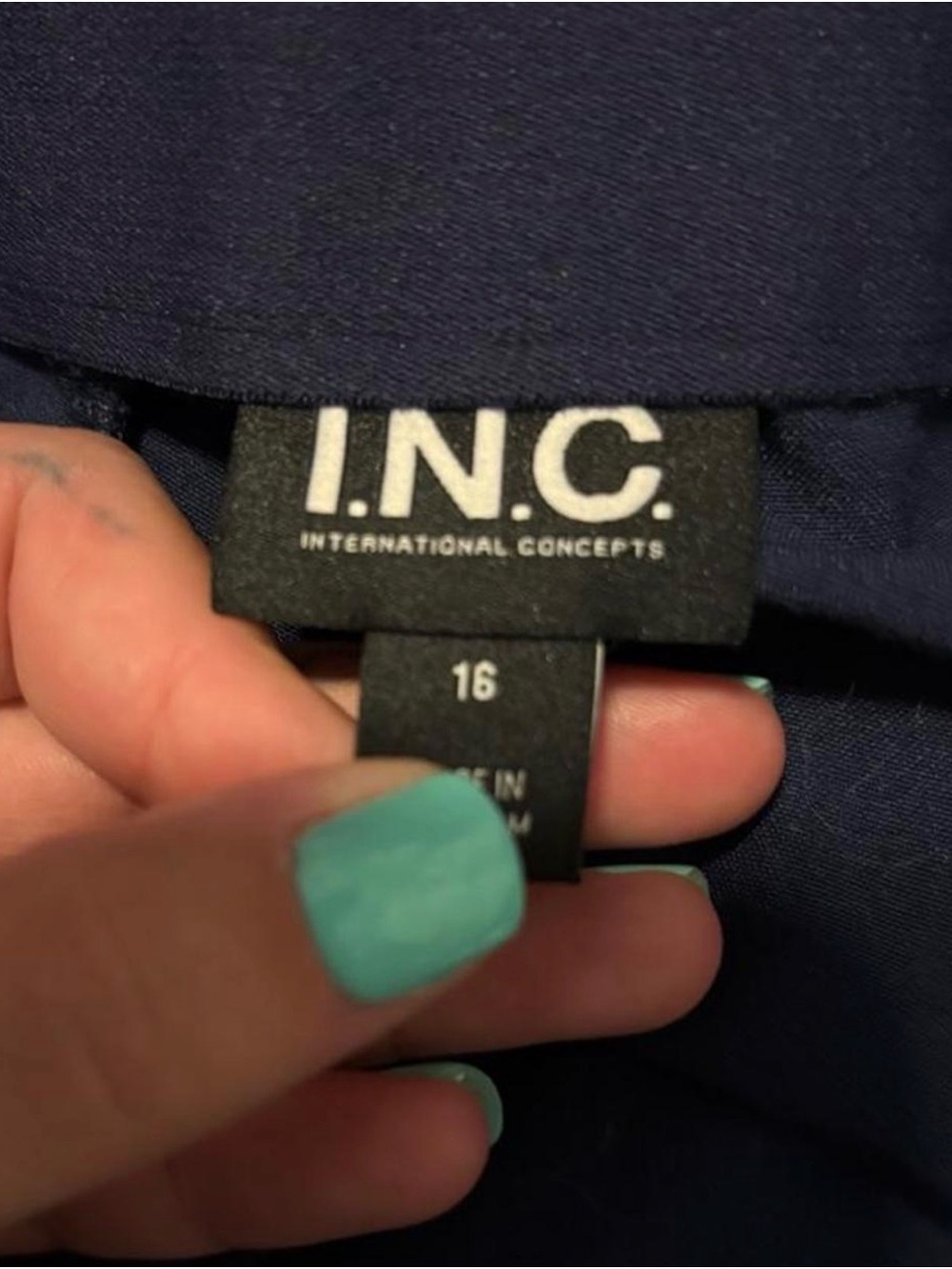 INC International Concepts Navy Blue Dress Pants Sz 16 - Picture 3 of 5